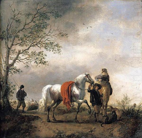 Philips Wouwerman Cavalier Holding a Dappled Grey Horse china oil painting image